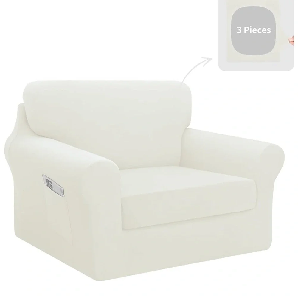 3 Pieces Stretch Chair Cover Washable Chair Slipcover Set